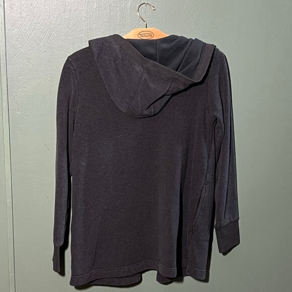 90 Degree Reflex Hooded Cardigan L Longline Open Front Gray Sweatshirt - Picture 6 of 7